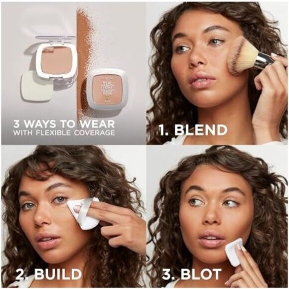 L'Oreal Paris True Match Powder Foundation Makeup, Oil Free, N11 Deep, 0.33 oz - Picture 8 of 8